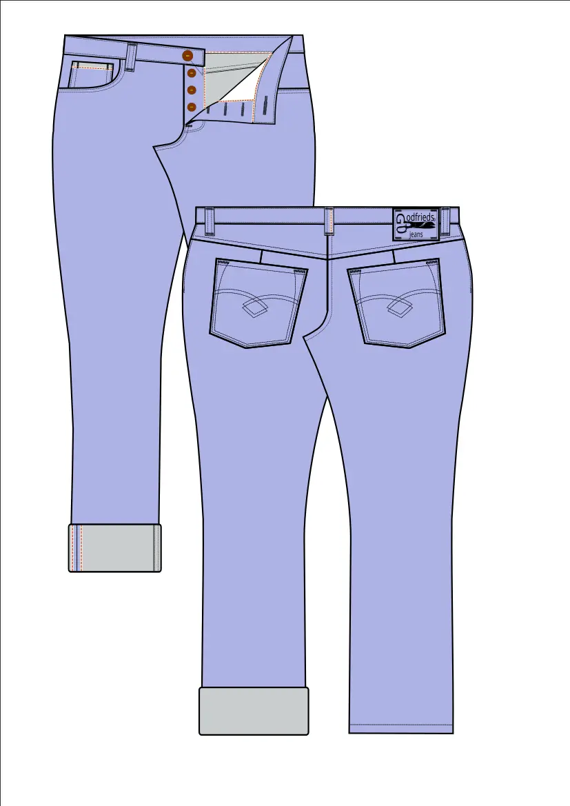 Raw denim jeans met passende snit op maat
