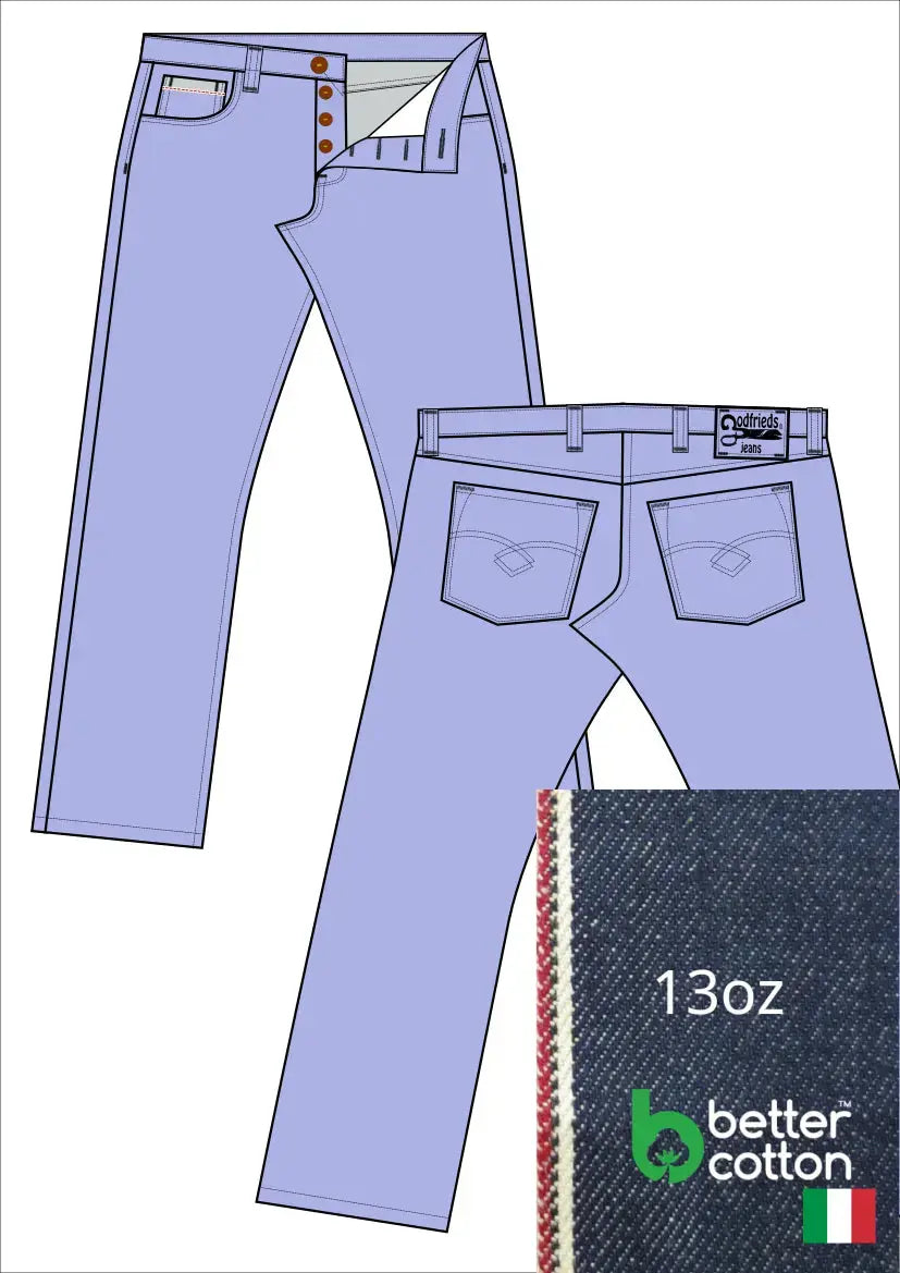 afbeelding western jeans 5010  met stofafbeelding en omslag voorbeeld aan de zoom