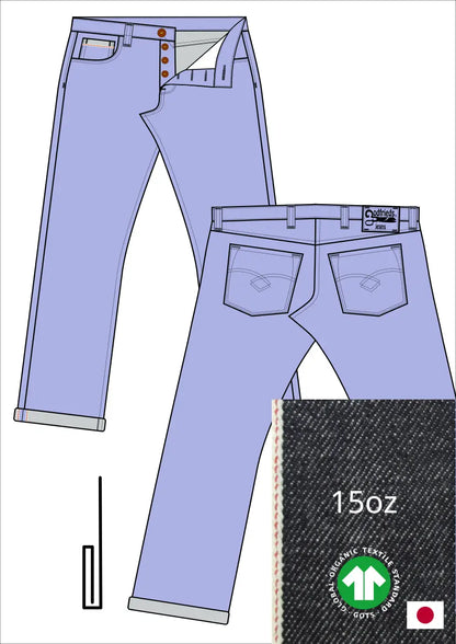 afbeelding western jeans 5010  met stofafbeelding en omslag voorbeeld aan de zoom