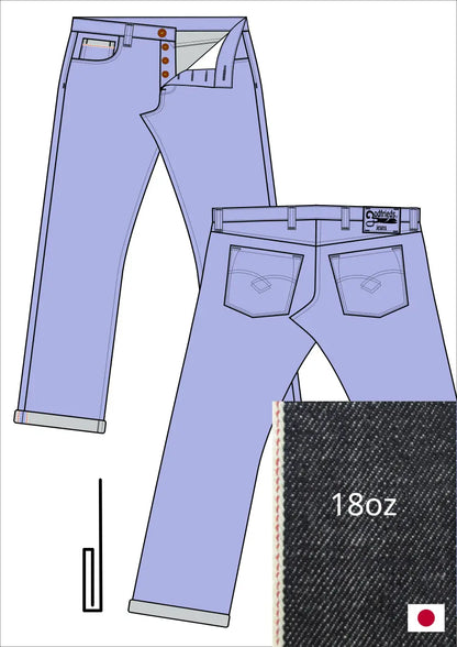 afbeelding western jeans 5010  met stofafbeelding en omslag voorbeeld aan de zoom