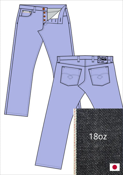 afbeelding western jeans 5010  met stofafbeelding en omslag voorbeeld aan de zoom