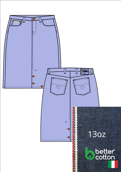Tekening van Rok 5015  met denim voorstelling erbij 