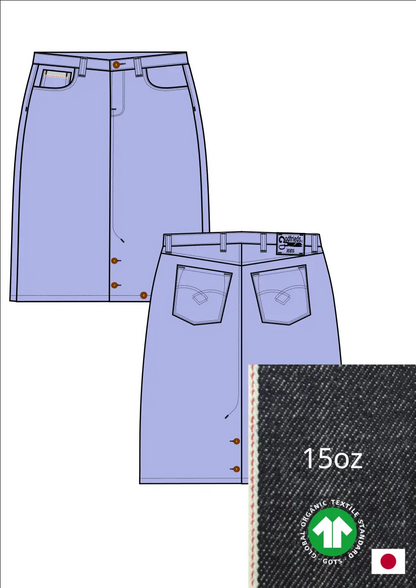 Tekening van Rok 5015  met denim voorstelling erbij 