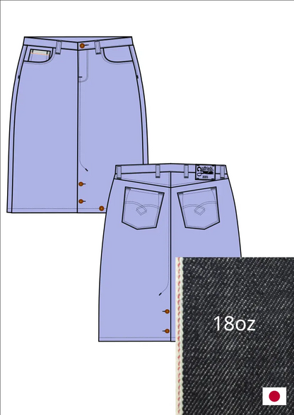 Tekening van Rok 5015  met denim voorstelling erbij 