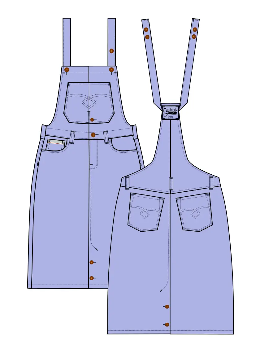 Pinafore dress  made to measure.