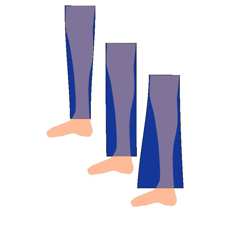 types de jambes coupe droite fuselé bootcut